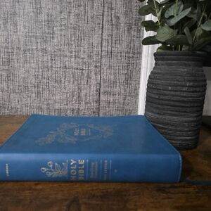 Blue Holy Bible with Gold Foil Accent - Classic Design